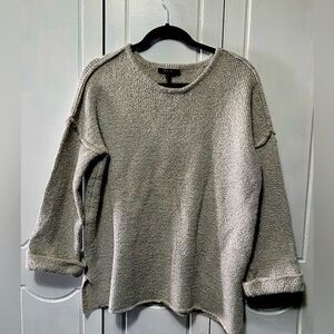 Olivia Sky teddy sweater tunic top, long roll up sleeve  XL